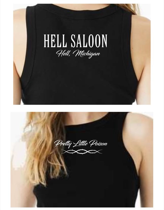 Pretty Little Poison Cropped Black Tank: Hell, Michigan