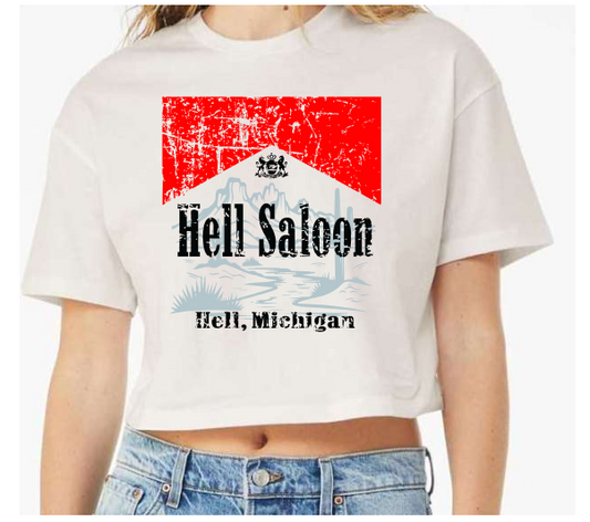 Vintage Hell Short Sleeve Cropped Tee: Hell, Michigan