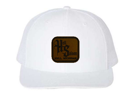 White Adjustable/Snap Back Hat: Hell, Michigan